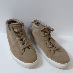 J crew Suede ankle sneakers boots tan men 11.5M lace up casual office Y2K retro